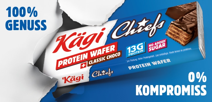 Neu im Sotiment: Kägi x Chiefs Protein Wafer 